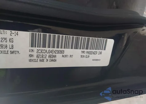 2014 Chrysler 300C John Varvatos Limited Edition Awd из США, поврежденный, VIN 2C3CCAJG4EH236969